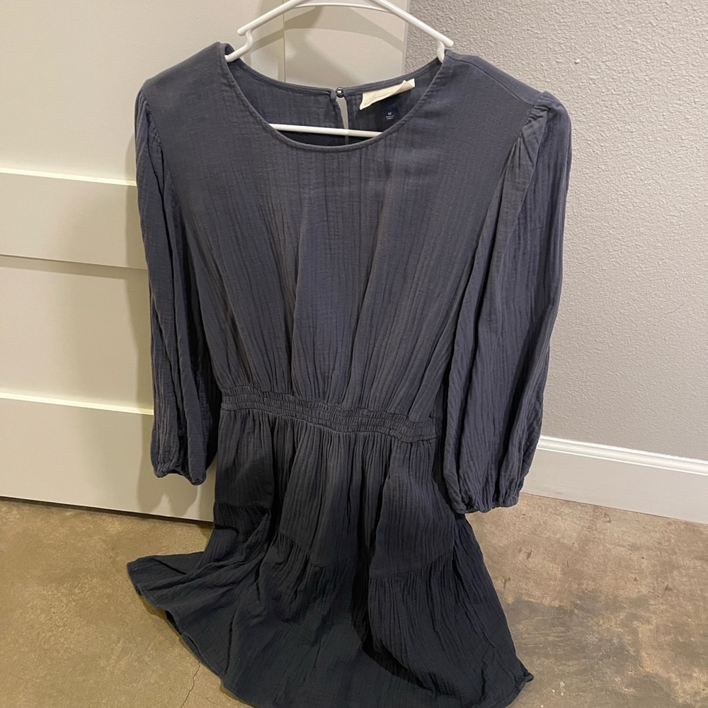 Universal Thread Slate Blue Long Sleeve Tiered Dress